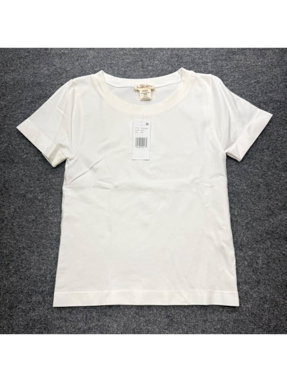 Moa Moa Womens Short Sleeve Crew Neck Top White Stretch ITF930-SEM One Size NEW